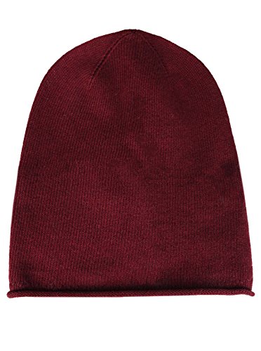 Zwillingherz Slouch-Beanie-Mütze mit Kaschmir - Hochwertige Strickmütze für Damen Mädchen Jungen - Hat - Unisex - One Size - warm und weich im Sommer Herbst und Winter Zwillingsherz (weinrot) von Cashmere Dreams