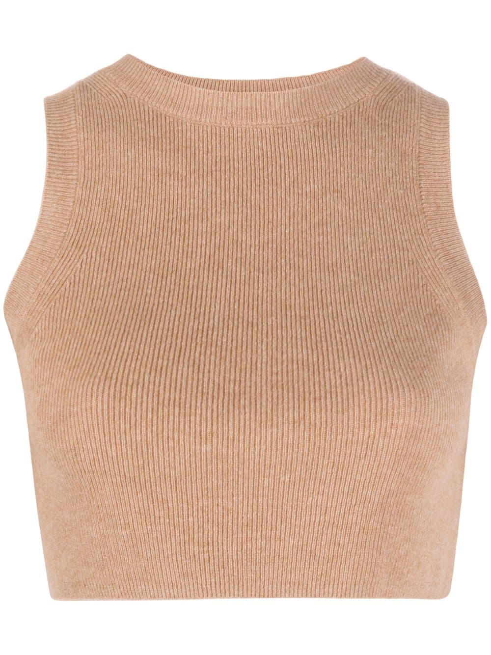 Cashmere In Love Geripptes Cropped-Stricktop - Nude von Cashmere In Love