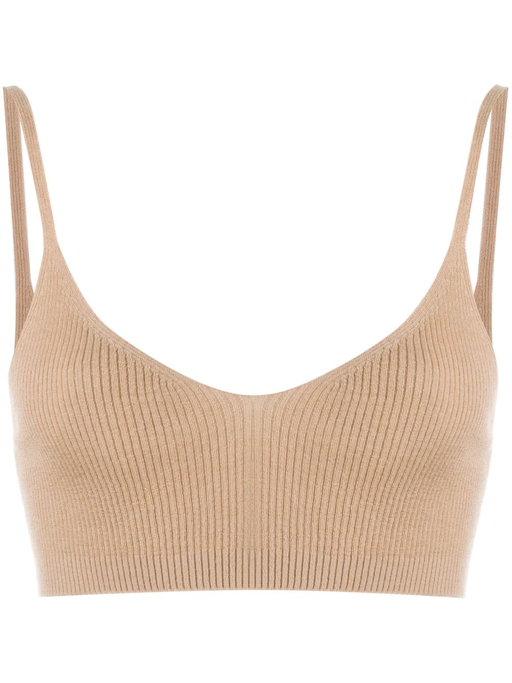 Cashmere In Love Geripptes Cropped-Stricktop - Nude von Cashmere In Love