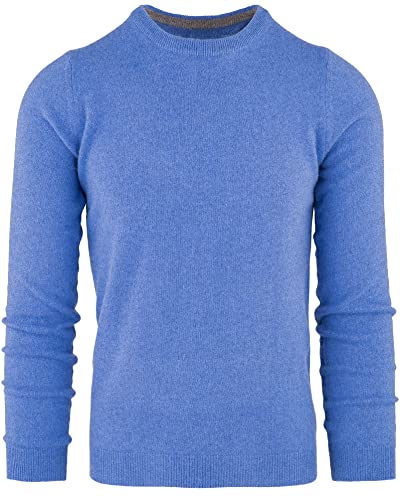 Cashmere Zone – Herren Pullover Kaschmir Wolle, Rundhalsausschnitt, Warm Weich, Made in Italy, Stilvoll Elegant (L, Hellblau) von Cashmere Zone