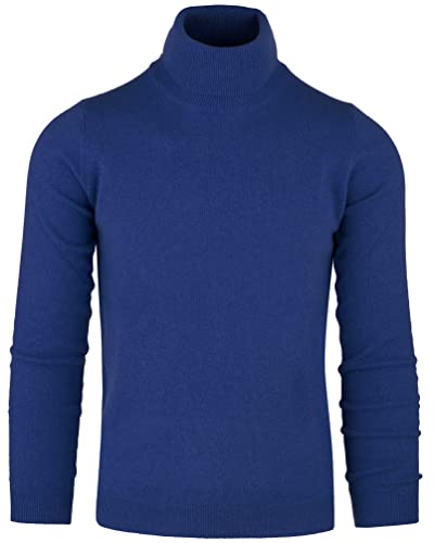 Cashmere Zone – Rollkragenpullover Herren Kaschmir Wolle Warm Weich Winter Strickpullover Langarm Elegant Klassisch (3XL, Elektrikblau) von Cashmere Zone