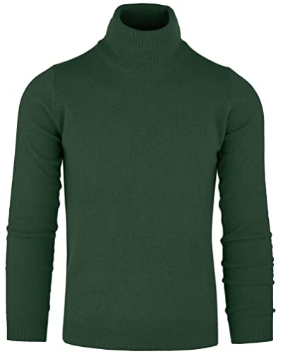 Cashmere Zone Rollkragenpullover Herren 100% reines Kaschmir Made in Italy Langarm Pull Weich Und Warm, (Grün, 3XL) von Cashmere Zone