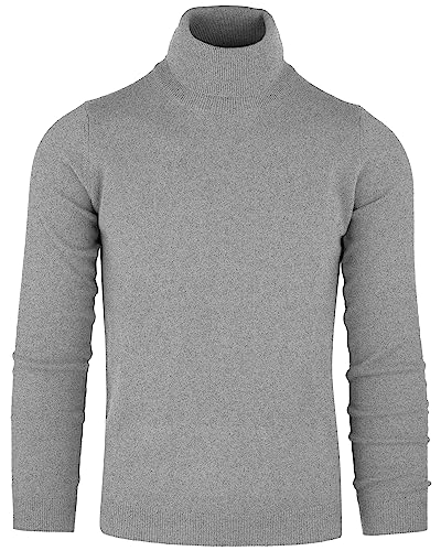 Cashmere Zone Rollkragenpullover Herren 100% reines Kaschmir Made in Italy Langarm Pull Weich Und Warm (Grau, XL) von Cashmere Zone