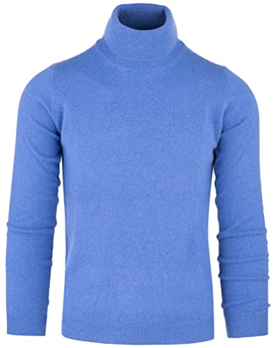 Cashmere Zone – Rollkragenpullover Herren Winter Langarm Warm Weich Kaschmir Wolle Viskose Polyamid Strickpullover (M, Hellblau) von Cashmere Zone