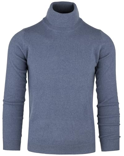 Cashmere Zone – Rollkragenpullover Herren Winter Langarm Warm Weich Kaschmir Wolle Viskose Polyamid Strickpullover (M, Jeans) von Cashmere Zone
