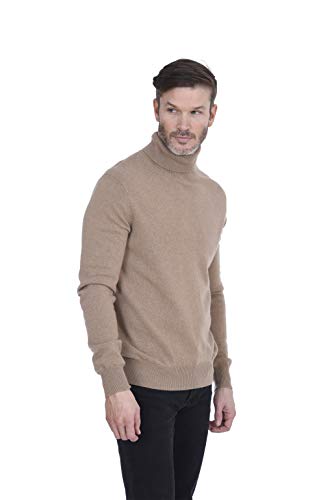 Cashmeren Herren Basic Rollkragenpullover 100% reines Kaschmir Langarm Rollkragenpullover (Camel, XX-Large) von Cashmeren