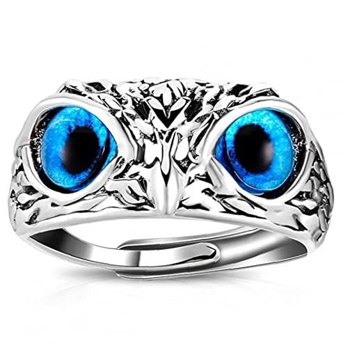 Casiler 1 Stück Eyewl Ring Retro Tier Open Ring Einstellbar Eule Ring Open Tier Ringe Anweisung Ring Schmuck Finger Zubehör von Casiler