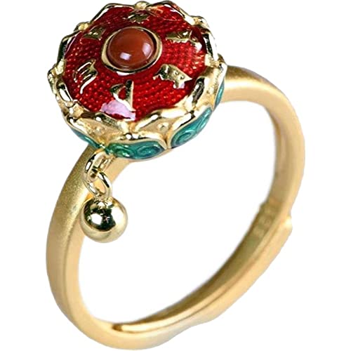 Casiler Buddhistischer Ring Tibetaner Gebetsrad Ring Zappel Finger Spinner Ring Viel Glück Band Für Frauen Mädchen von Casiler