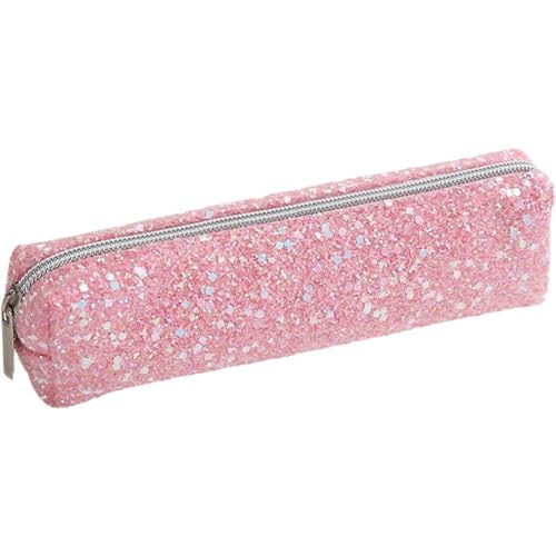 Casiler Niedlicher Bleistift-Organizer, Kleines Federmäppchen Für Mädchen, Glitzerndes Federmäppchen, Glänzende, Schöne Schlanke Federmäppchen Reißverschluss, Schulbedarf von Casiler