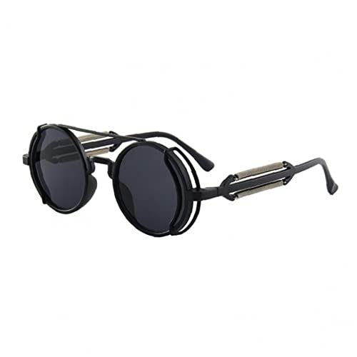 Casiler Punk Steampunk Sonnenbrille Retro Herren Runde Punk Eyewear Gothic Stil Produkte Frauen Sonnenbrille von Casiler