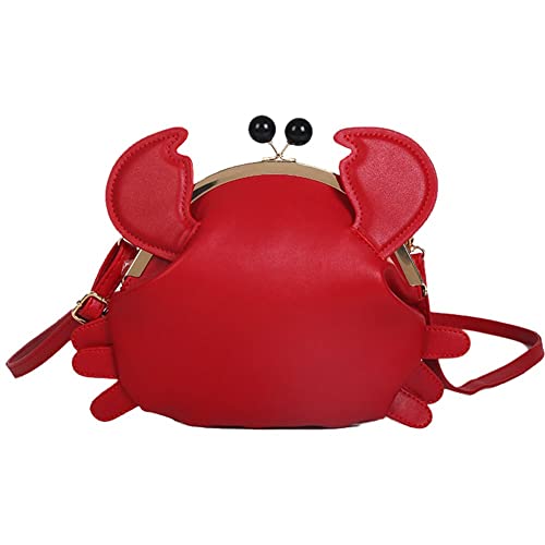 Casiler Süße Handtasche Krabben Tierform Crossbody Bag Leder Geldbeutel Umhängetasche Satchel Für Frauen Mädchen von Casiler