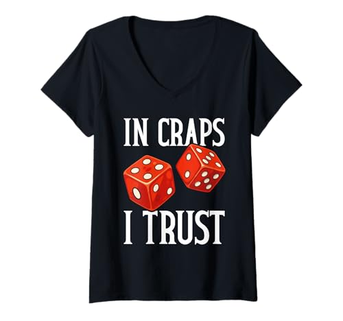 Damen In Craps I Trust Gambling Casino Würfel T-Shirt mit V-Ausschnitt Damen In Craps I Trust Gambling Casino Würfel T-Shirt mit V-Ausschnitt von Casino Gambling Enthusiast Appeal