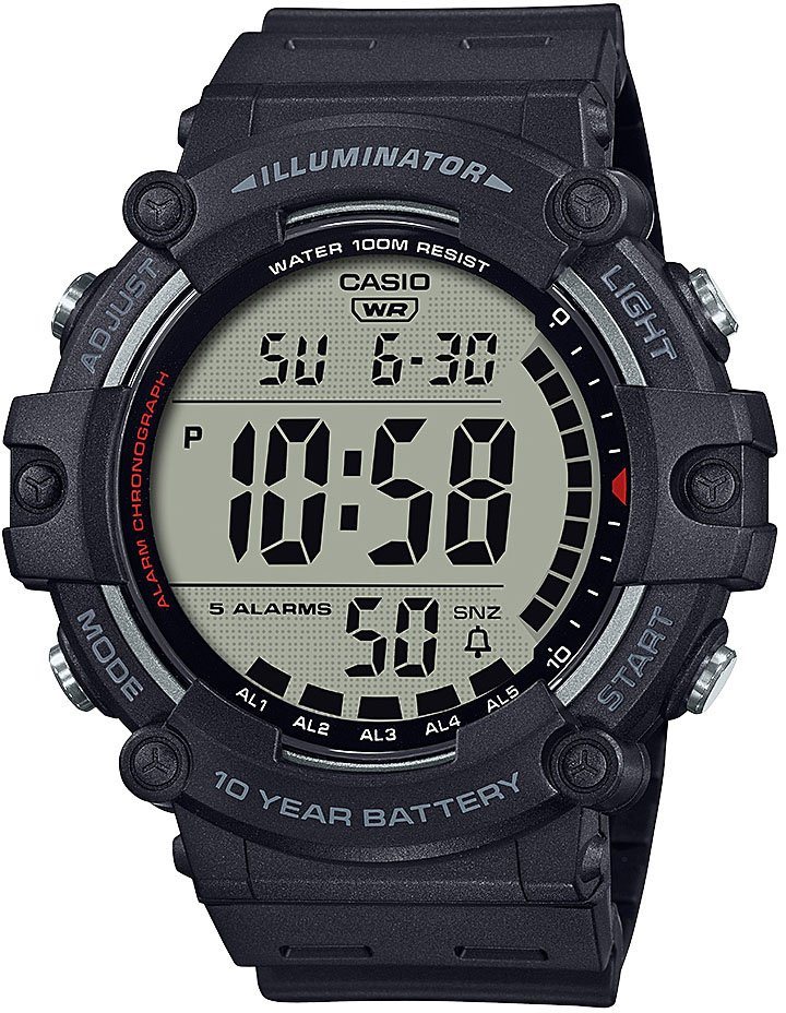 CASIO TIMELESS COLLECTION Chronograph AE-1500WH-1AVEF, Quarzuhr, Armbanduhr, Herrenuhr, Digitaluhr, bis 10 bar wasserdicht von CASIO TIMELESS COLLECTION