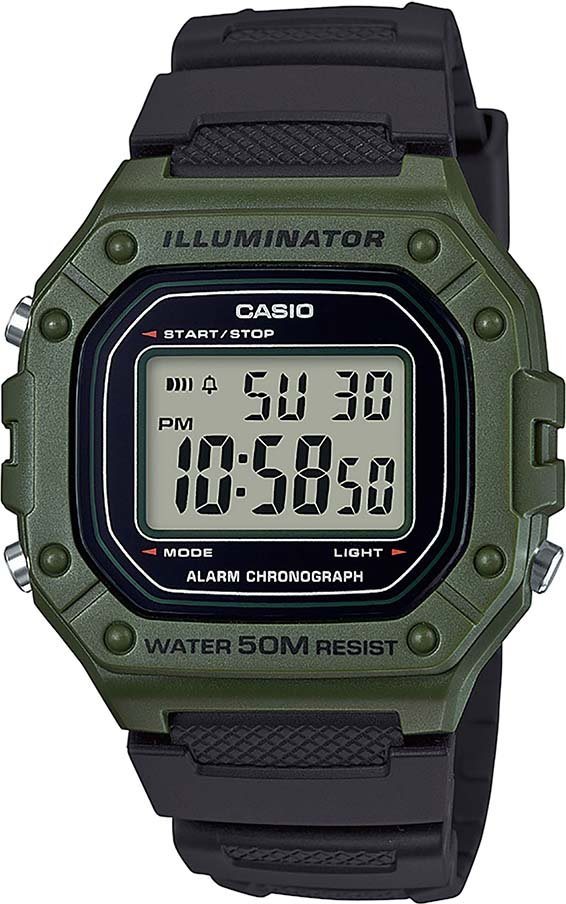 CASIO TIMELESS COLLECTION Chronograph W-218H-3AVEF, Quarzuhr, Armbanduhr, Herrenuhr,Digitaluhr, Resinarmband,Stoppfunktion von CASIO TIMELESS COLLECTION