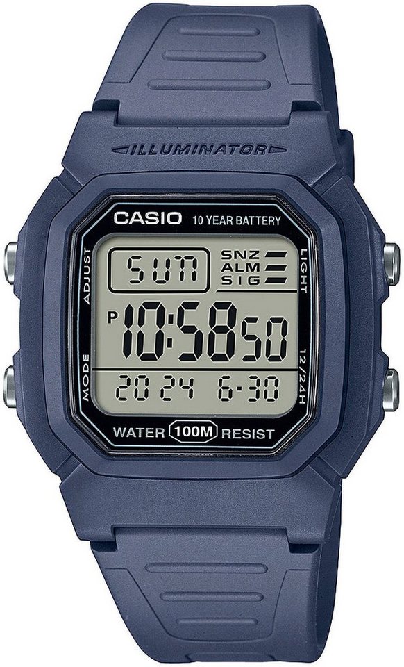 CASIO TIMELESS COLLECTION Chronograph W-800H-2AVES, Quarzuhr, Armbanduhr, Herrenuhr, Digitaluhr, Kalender, Stoppfunktion von CASIO TIMELESS COLLECTION