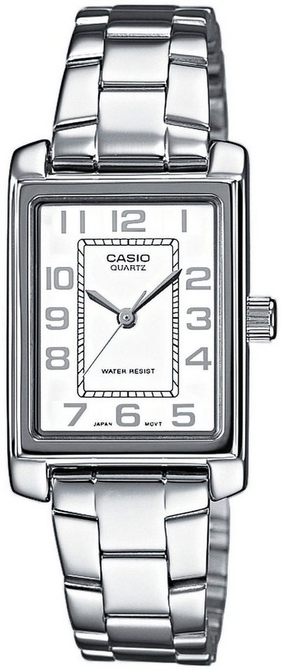 CASIO TIMELESS COLLECTION Quarzuhr LTP-1234PD-7BEG, Armbanduhr, Damenuhr, analog, Edelstahlarmband von CASIO TIMELESS COLLECTION