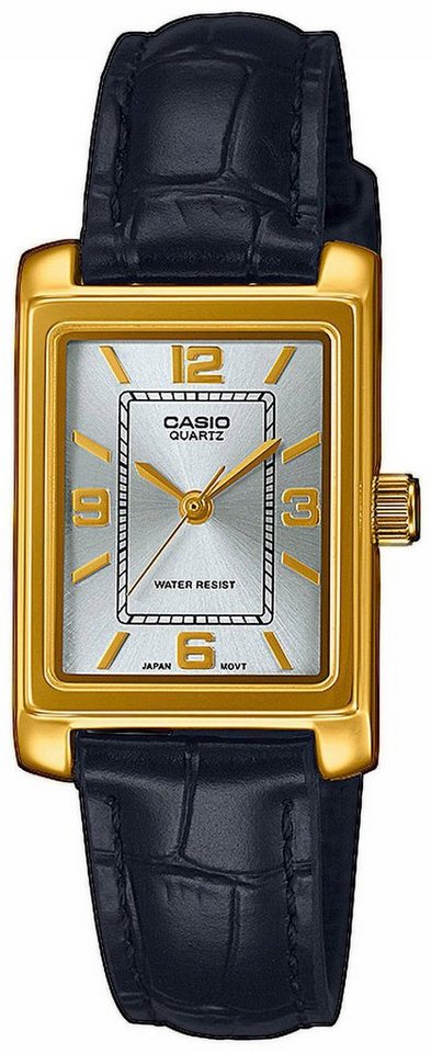 CASIO TIMELESS COLLECTION Quarzuhr LTP-1234PGL-7A2EF, Armbanduhr, Damenuhr, analog, Lederarmband von CASIO TIMELESS COLLECTION