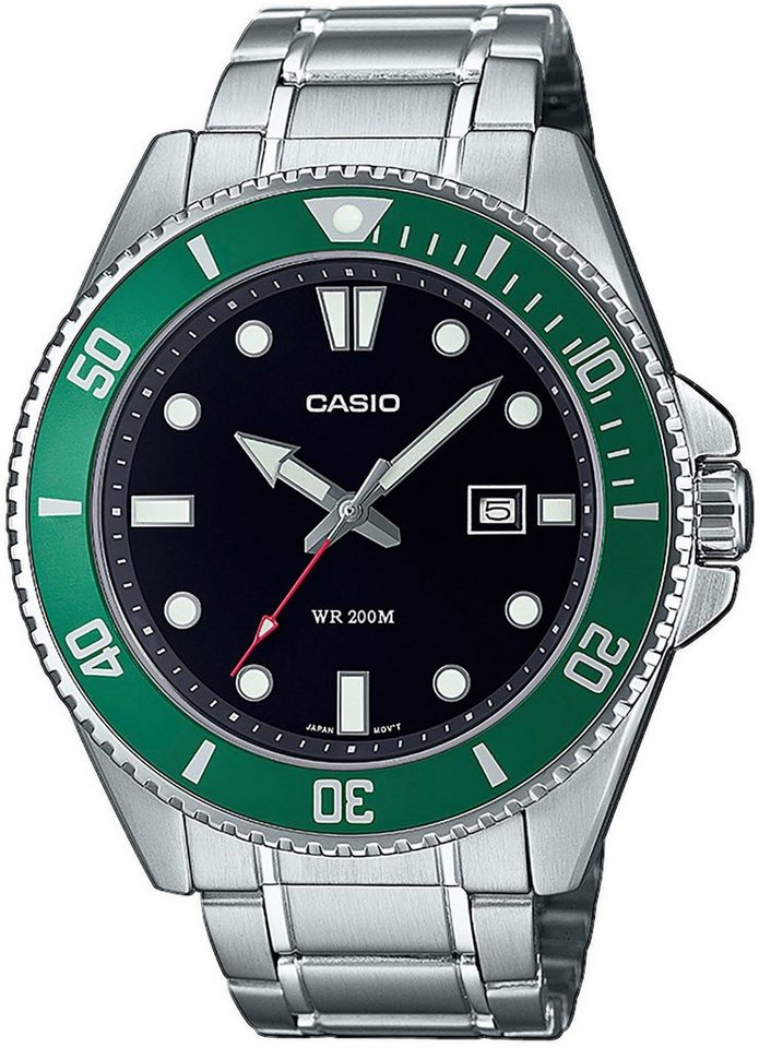 CASIO TIMELESS COLLECTION Quarzuhr MDV-107D-3AVEF, Armbanduhr, Herrenuhr,bis 20 bar wasserdicht, Datum, Edelstahlarmband von CASIO TIMELESS COLLECTION