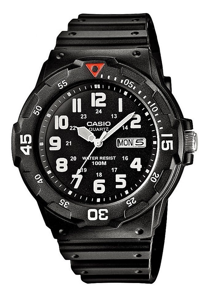 CASIO TIMELESS COLLECTION Quarzuhr MRW-200H-1BVEG, Armbanduhr, Herrenuhr, Resinarmband, Datum, bis 10 bar wasserdicht von CASIO TIMELESS COLLECTION