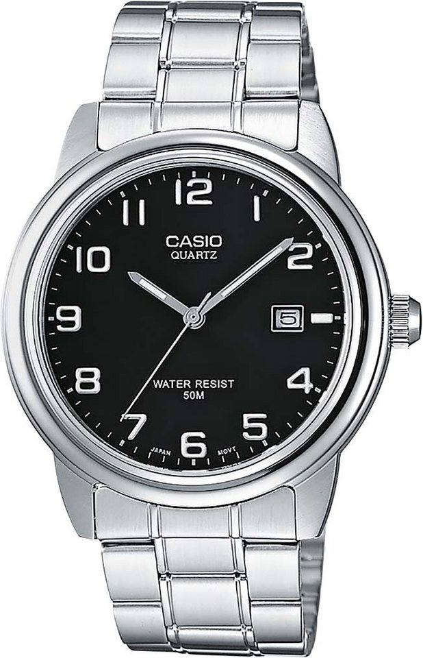 CASIO TIMELESS COLLECTION Quarzuhr MTP-1221A-1AVEG, Armbanduhr, Herrenuhr, Damenuhr, analog, Datum, Edelstahlarmband von CASIO TIMELESS COLLECTION