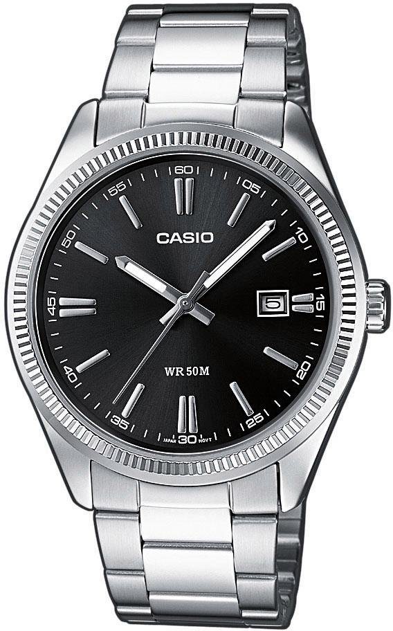 CASIO TIMELESS COLLECTION Quarzuhr MTP-1302PD-1A1VEF, Armbanduhr, Damenuhr, Herrenuhr, Edelstahlarmband, Neo-Display, Tag von CASIO TIMELESS COLLECTION