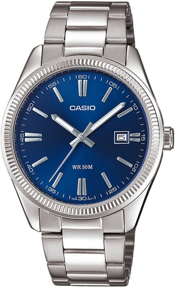 CASIO TIMELESS COLLECTION Quarzuhr MTP-1302PD-2AVEF, Armbanduhr, Herrenuhr, Damenuhr, Edelstahlarmband, Datum, Neo-Display von CASIO TIMELESS COLLECTION