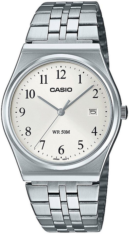 CASIO TIMELESS COLLECTION Quarzuhr MTP-B145D-7BVEF, Armbanduhr, Herrenuhr, Damenuhr, analog, Datum, Edelstahlarmband von CASIO TIMELESS COLLECTION