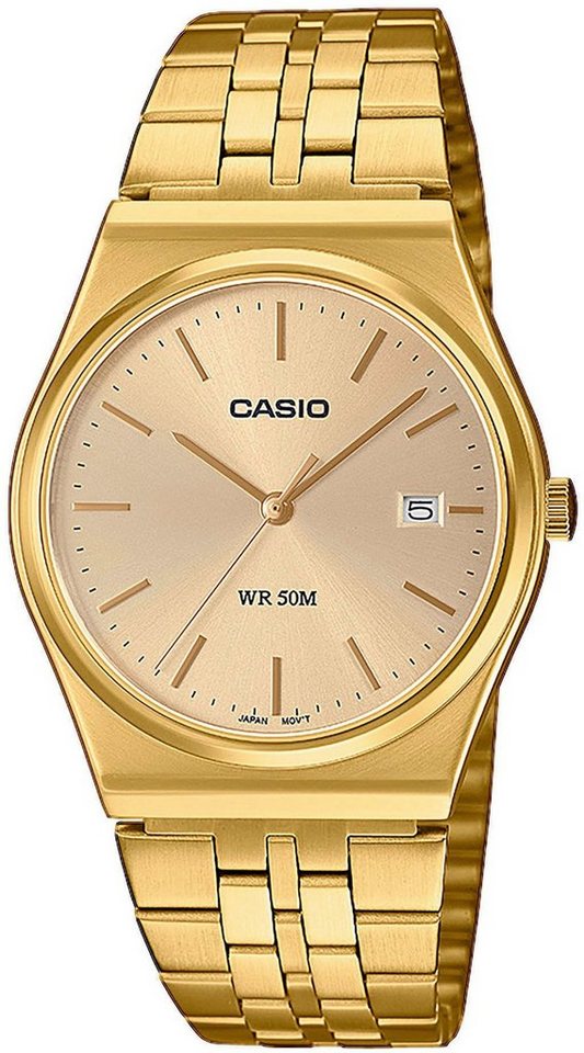 CASIO TIMELESS COLLECTION Quarzuhr MTP-B145G-9AVEF, Armbanduhr, Herrenuhr, Damenuhr, Jugendliche, Datum, Edelstahlarmband von CASIO TIMELESS COLLECTION