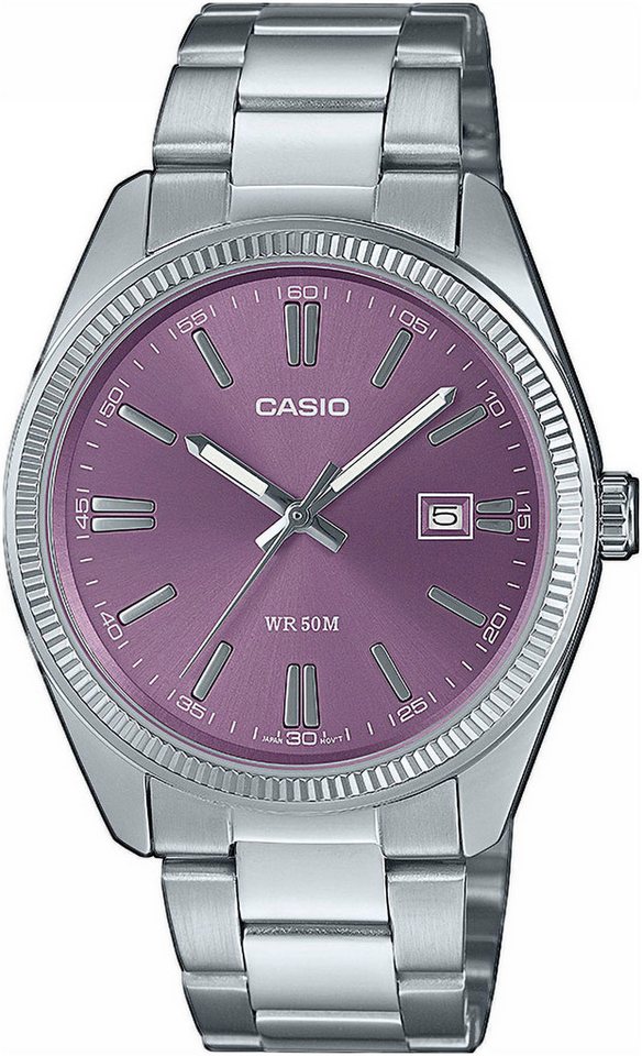 CASIO TIMELESS COLLECTION Quarzuhr MTP-1302PD-6AVEF, Armbanduhr, Herrenuhr, Damenuhr, Datum, Neo-Display, Edelstahlarmband von CASIO TIMELESS COLLECTION