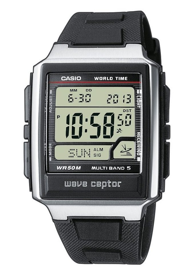 Casio Funk Funkchronograph WV-59R-1AEF, Quarzuhr, Armbanduhr Herren, Digitaluhr,Funkuhr, Resinarmband,Weltzeit von Casio Funk