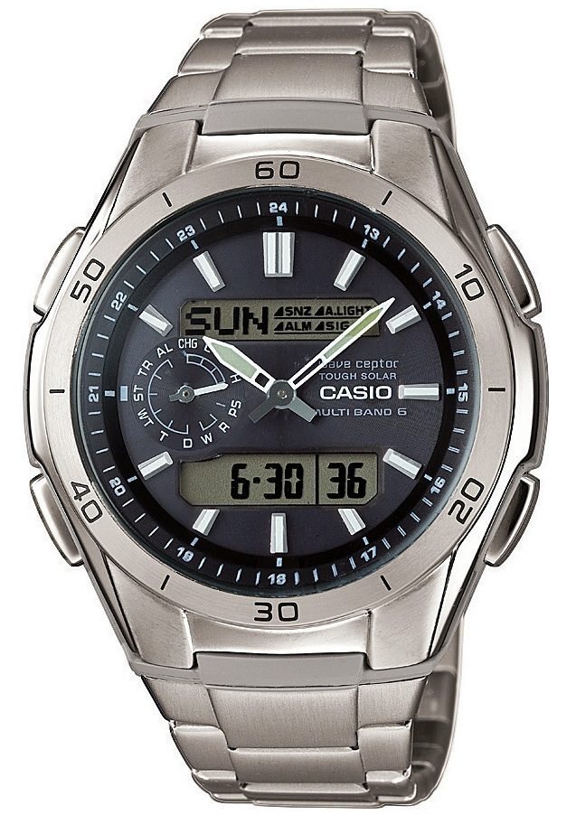Casio Funk Funkchronograph WVA-M650TD-1AER, Solaruhr,Armbanduhr,Herren,Digitaluhr,Titanarmband, bis10 bar wasserd. von Casio Funk