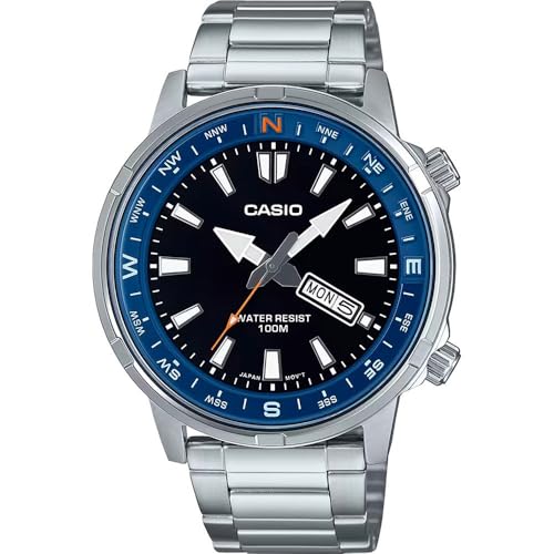 CASIO Collection - MTD-130D-1A2 Armbandfarbe: Silbergrau Zifferblatt Schwarz Herren von Casio