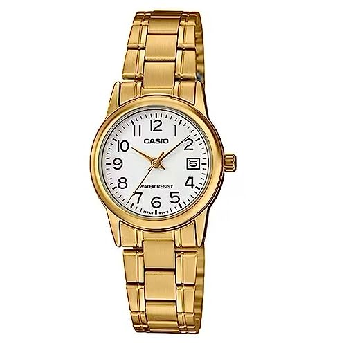CASIO Damen Analog Quarz Uhr mit Edelstahl Armband LTP-V002G-7 von Casio