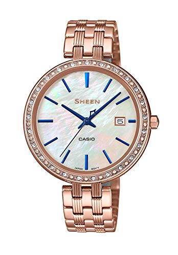 CASIO Damen Analog Quarz Uhr mit Edelstahl Armband SHE-4052PG-2AUEF von CASIO