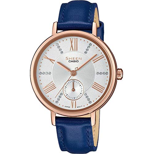 Casio Damen Analog Quarz Uhr mit Leder Armband SHE-3066PGL-7AUEF von Casio