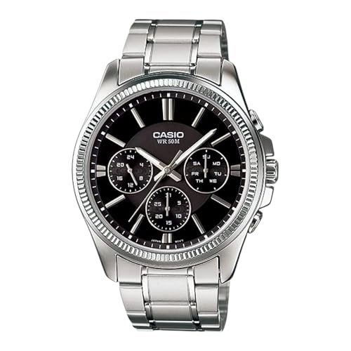 CASIO Herren Analog Quarz Uhr mit Edelstahl Armband MTP-1375D-1 von Casio