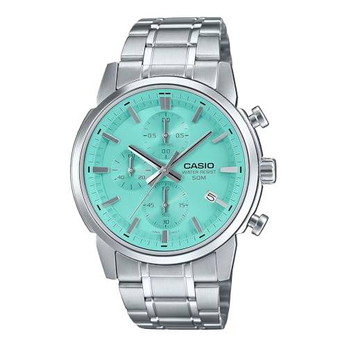 CASIO MTP-E510D-2AVDF TÜRKIS-SCHARMBER STAHL HERREN ARMBAND, Armband von Casio