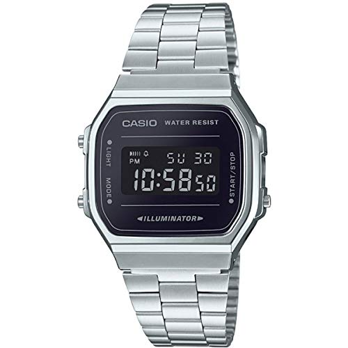 CASIO Unisex Erwachsene Armbanduhr Digital Quarz Edelstahl A168WEM-1EF von Casio