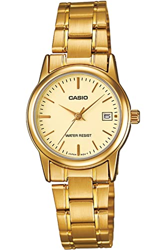 Casio Analog Uhr mit Leder Armband LTP-V002G-9A von Casio