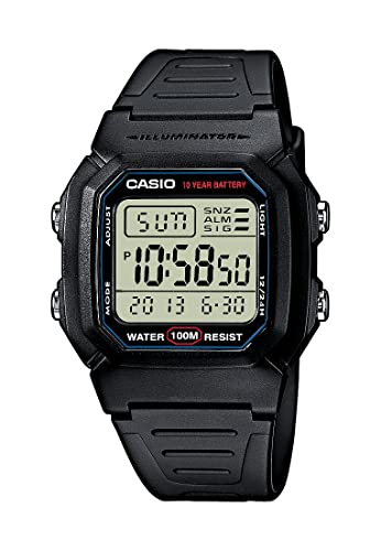 Casio - Armbanduhr W-800H-1AVEF - Herren Uhr - Wasserdicht - Digital - Mit Stahlband - Schwarz von Casio