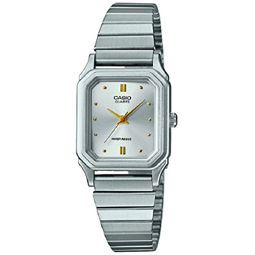 Casio Damen Quartz Armbanduhr, 23.00mm GehäusegröÃŸe mit Silber analog Zifferblatt und Silber Metallarmband Armband LQ-400D-7AEF von Casio