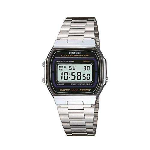 Casio Collection Unisex-Armbanduhr A164WA1VES, Silberfarben, Einheitsgröße, A164WA-1VES von Casio