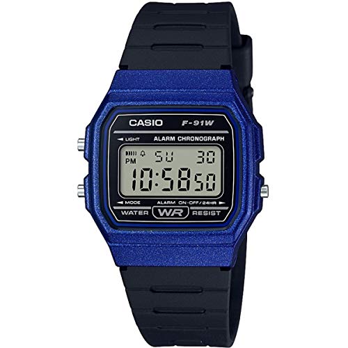 CASIO Unisex Erwachsene Armbanduhr Digital Quarz Harz F-91WM-2AEF von Casio