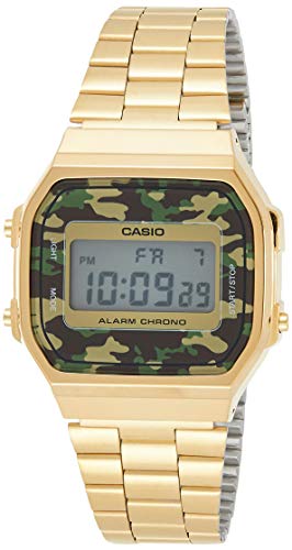 Casio Unisex ErwachseneArmbanduhr Digital Quarz Edelstahl A168WEGC-3EF von Casio