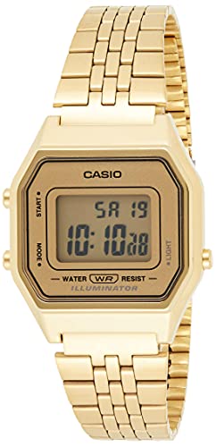 Casio Damen Digital Quarz Uhr mit Edelstahl Armband LA-680WG-9 von Casio