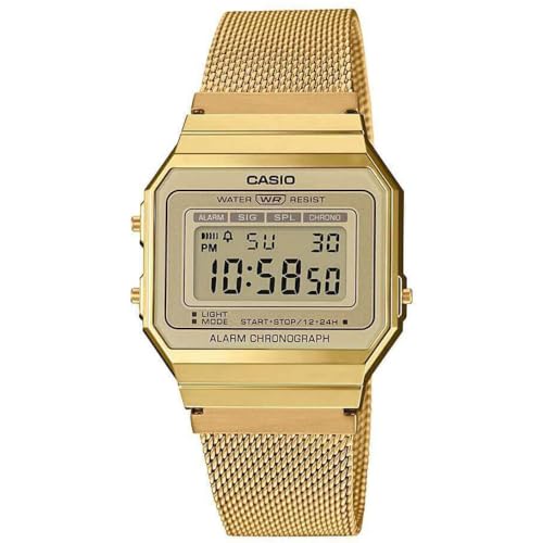 Casio Damen Digital Quarz Uhr mit Edelstahl Armband A700WEMG-9AEF von Casio