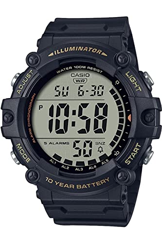 Casio Digitales schwarzes Zifferblatt für Jugendliche AE-1500WHX-1AVDF (D275), Schwarz, Armband von Casio
