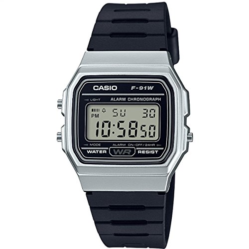 Casio Unisex Erwachsene Armbanduhr Digital Quarz Harz F-91WM-7AEF von Casio