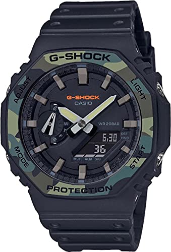 Casio Herren Analog – Digital Quarz Uhr mit Harz Armband GA-2100SU-1AER von Casio