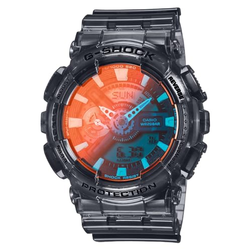 Casio G-Shock GA110TLS-8A | Große transparente graue Uhr | 200 m WR | stoß- und magnetisch resistent | LED-Licht | Weltzeit | 1/1000 Sekunden Stoppuhr, GRAU, Modern von Casio